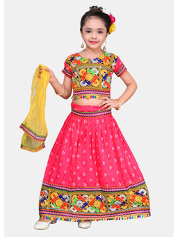 Ahhaaaa - Pink Elegance Embroidered Lehenga with Choli and Dupatta (Set of 3)