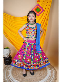 Ahhaaaa - Pink Garba Lehenga Choli with Dupatta (Set of 3)