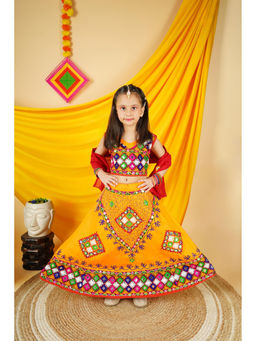 Ahhaaaa - Yellow Embroidered Lehenga Choli with Dupatta (Set of 3)