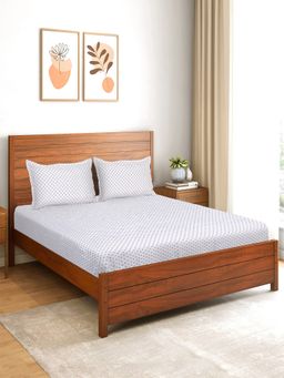 Saral Home - Neri Soft Soft Bed Sheet with 2 Pillow Cover White (Queen)