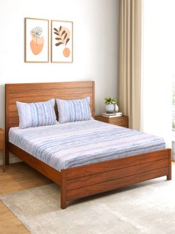 Saral Home - Rive Soft Soft Bed Sheet with 2 Pillow Cover Blue (Queen)