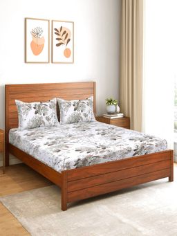 Saral Home - Ava Soft Soft Bed Sheet with 2 Pillow Cover Grey (Queen)