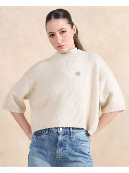 RAREISM - Cream Kenty Relaxed Crop Sweater