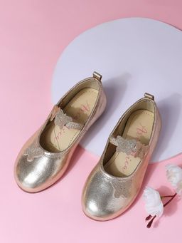 Aria Nica - Glint Gold Ballerina Leather Kids Shoes - Sparkle and Style