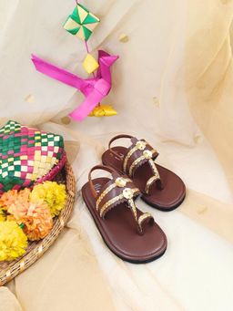 The Madras Trunk - Popsicle Slip On Brown Sandals