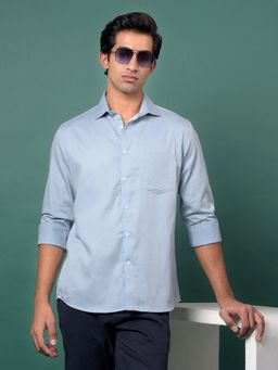 CRIMSOUNE CLUB - Men's Blue Solid Shirt