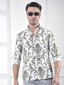 CRIMSOUNE CLUB - Men's Green Print Shirt