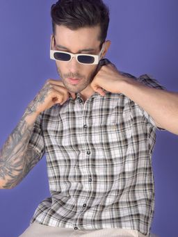 CRIMSOUNE CLUB - Mens Black Checked Pure Cotton Shirt