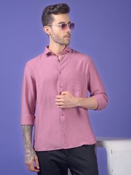 CRIMSOUNE CLUB - Mens Pink Textured Shirt