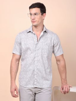 CRIMSOUNE CLUB - Men Grey Printed Shirt