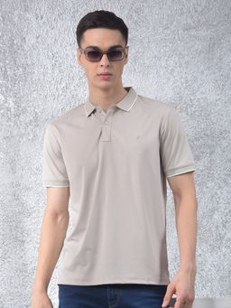 CRIMSOUNE CLUB - Men Beige Polo T-Shirt