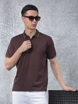 CRIMSOUNE CLUB - Men Brown Polo T-Shirt