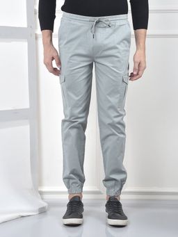CRIMSOUNE CLUB - Men's Grey Solid Cargo Joggers
