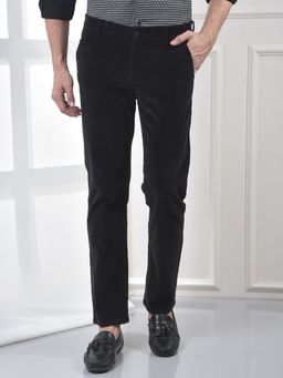 CRIMSOUNE CLUB - Men's Black Straight Corduroy Trousers