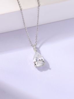 Ornate Jewels - Women 925 Silver Stunning American Diamond Necklace