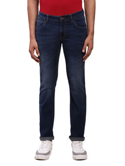 ColorPlus - Slim Fit Solid Navy Blue Jeans