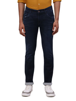ColorPlus - Slim Fit Solid Navy Blue Jeans