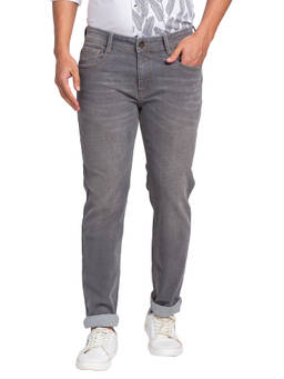Park Avenue - Super Slim Fit Solid Medium Grey Jeans