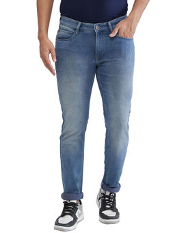 Park Avenue - Super Slim Fit Solid Dark Blue Jeans