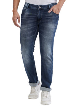 Parx - Slim Fit Solid Medium Blue Jeans