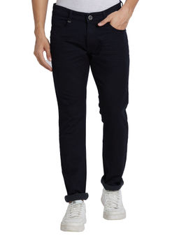 Parx - Tapered Fit Solid Fancy Navy Blue Jeans