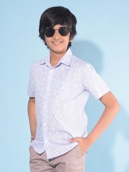 CRIMSOUNE CLUB - Boy's Purple Printed 100% Cotton Shirt