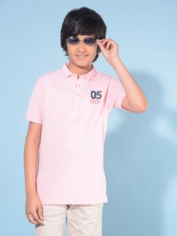 CRIMSOUNE CLUB - Boy's Pink Polo T-Shirt