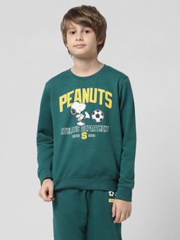 Jack & Jones Junior - Boys Typography Green Sweatshirt