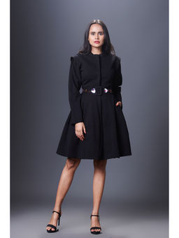 Deepika Arora - Black Jacket Dress (Set of 2)