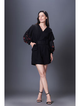 Deepika Arora - Black Playsuit (Set of 2)