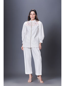 Deepika Arora - White Jacket Style Co-Ord (Set of 2)