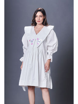 Deepika Arora - White Dress With Sailor Collar
