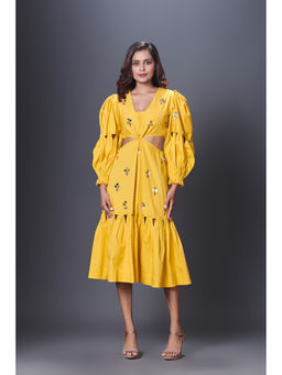 Deepika Arora - Yellow Cutout Dress
