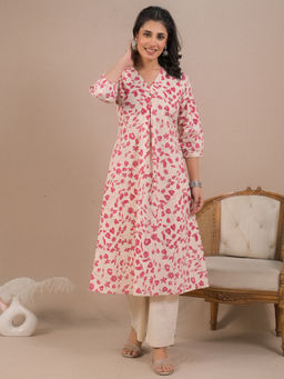 Readiprint - A Line Cotton Flex Pink Kurta with Pant (Set of 2)