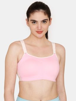 Zivame - Zelocity Quick Dry High Impact Sports Bra - Cloud Pink