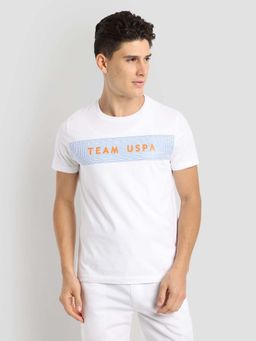 U.S. POLO ASSN. - White Printed Crew Neck T-Shirt