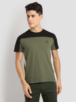 U.S. POLO ASSN. - Olive Solid/Plain Crew Neck T-Shirt