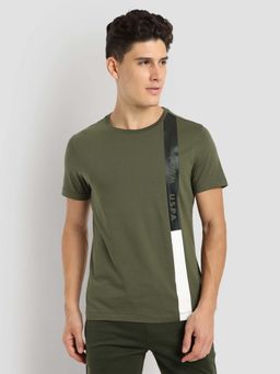 U.S. POLO ASSN. - Olive Typography Crew Neck T-Shirt