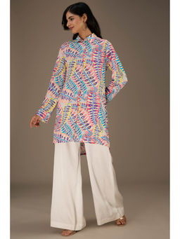 PS Pret by Payal Singhal - Multicolor Printed Roll-Up Full Sleeve Shirt