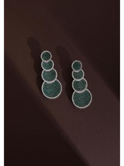SWABHIMANN - Green Ximena Emerald Zirconia Dangler Earrings