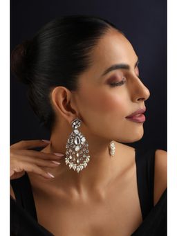 SWABHIMANN - White Yami Victorian Polki Dangler Earrings