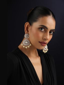 SWABHIMANN - Rose Gold Zeenat Polki Dangler Earrings