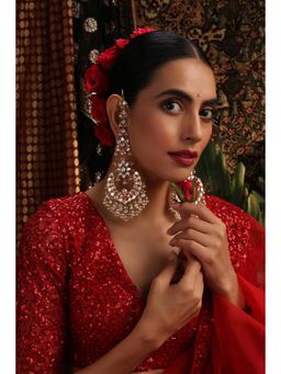 SWABHIMANN - Gold Noorani Gold Polki Chandbali Earrings