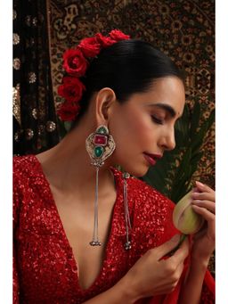 SWABHIMANN - Multicolor Reva Emerald Dangler Earrings