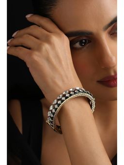 SWABHIMANN - Green Lisha Emerald And Polki Kada