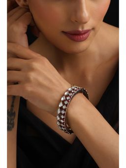 SWABHIMANN - Red Lisha Ruby And Polki Kada