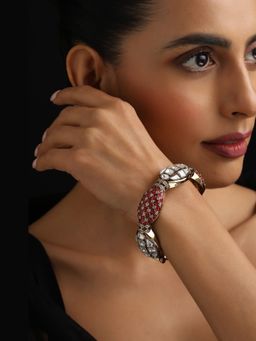SWABHIMANN - Red Avya Ruby And Polki Kada