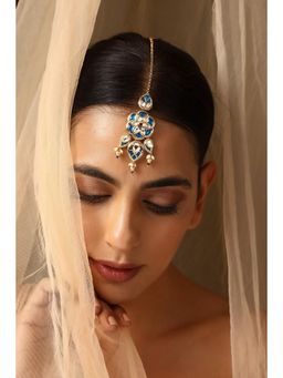 SWABHIMANN - Blue Aashni Blue Kundan Maang Tikka