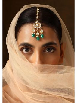 SWABHIMANN - Green Shayna Kundan Maang Tikka