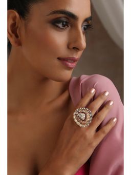 SWABHIMANN - Red Prabha Polki Ring